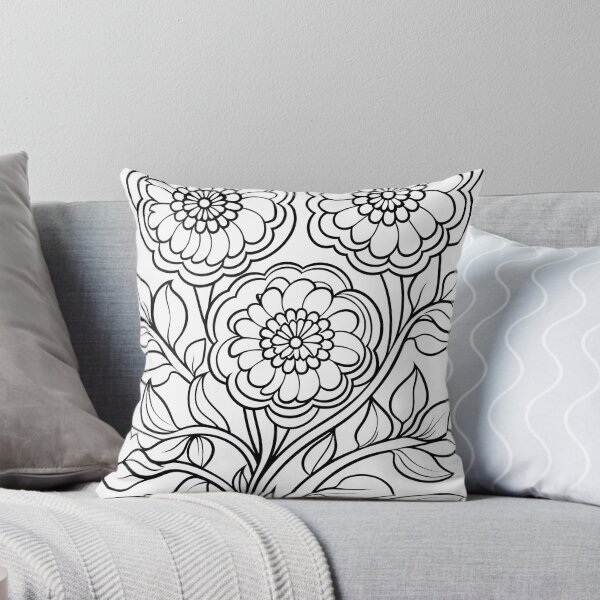 Aperçu de l'œuvre Modèle de page à colorier de motif de fleur n° 64 créée et vendue par DavidColoring.