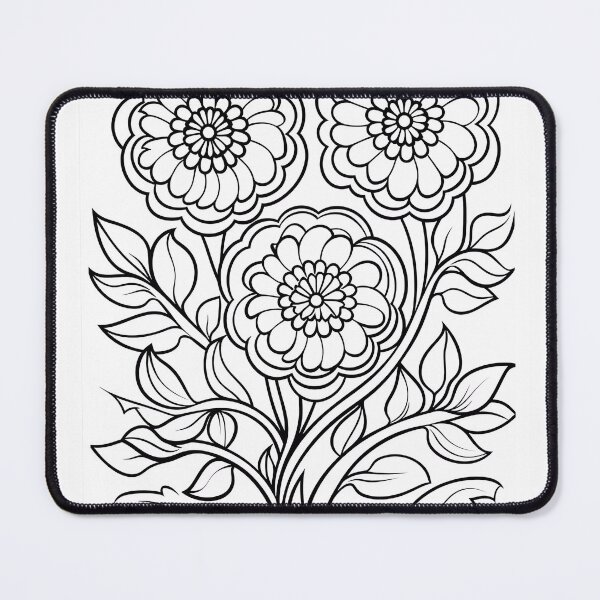 Aperçu de l'œuvre Modèle de page à colorier de motif de fleur n° 64 créée et vendue par DavidColoring.