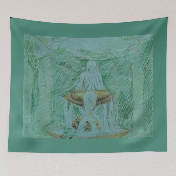 Item preview, Fountain in a garden designed and sold by nastjam2024.