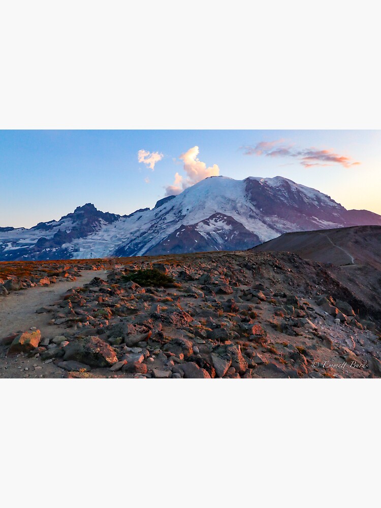 Thumbnail 3 of 3, Sticker, Evening Glow on Rainier designed and sold by EmmettBurns.