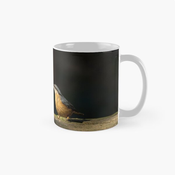 Item preview, Eurasian Nuthatch feeding against a dark background. designed and sold by RobThorley.