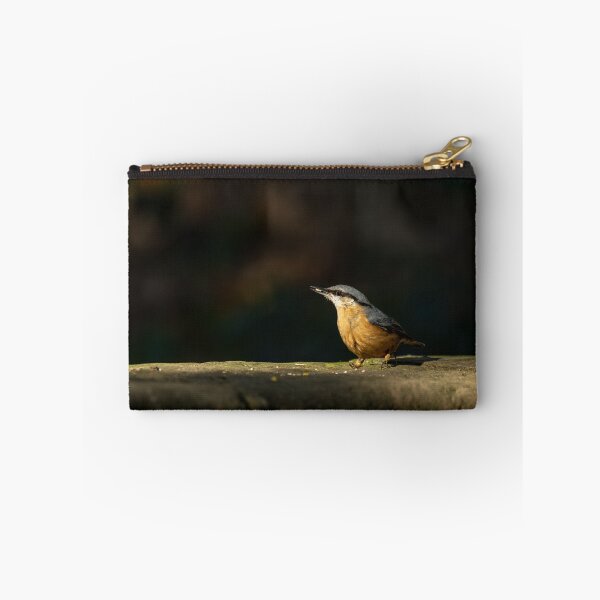 Item preview, Eurasian Nuthatch feeding against a dark background. designed and sold by RobThorley.