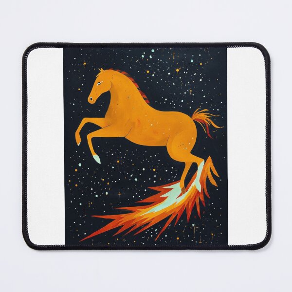 Artikelvorschau, Cosmic Fire Horse – Surreales, vom Weltraum inspiriertes Fantasy-Kunstwerk entworfen und verkauft von IINSPIRA.