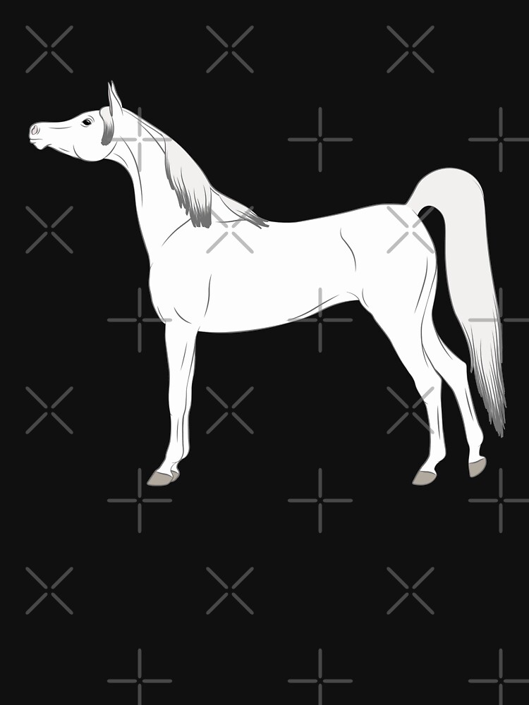 Aperçu 3 sur 3. Débardeur dos nageur avec l'œuvre Cheval Arabe, dessin cheval gris, cheval oriental, races de chevaux de l'Arabie Saoudite créée et vendue par WebEquitation.