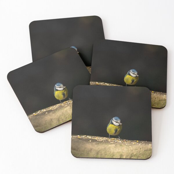 Item preview, Eurasian Blue Tit feeding on a stone wall. designed and sold by RobThorley.