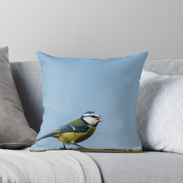 Item preview, Eurasian Blue Tit feeding on a stone wall. designed and sold by RobThorley.
