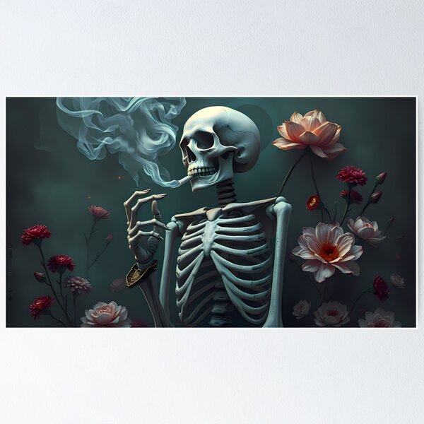 Artikel-Vorschau von The Smoking Skeleton, designt und verkauft von printsseraph.