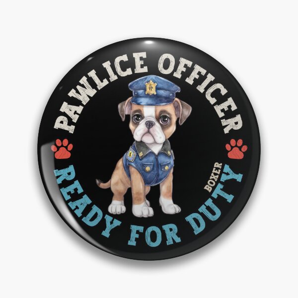 Item preview, Boxer Pawlice Officer German Dog In Police Uniform designed and sold by eclecTEEq.