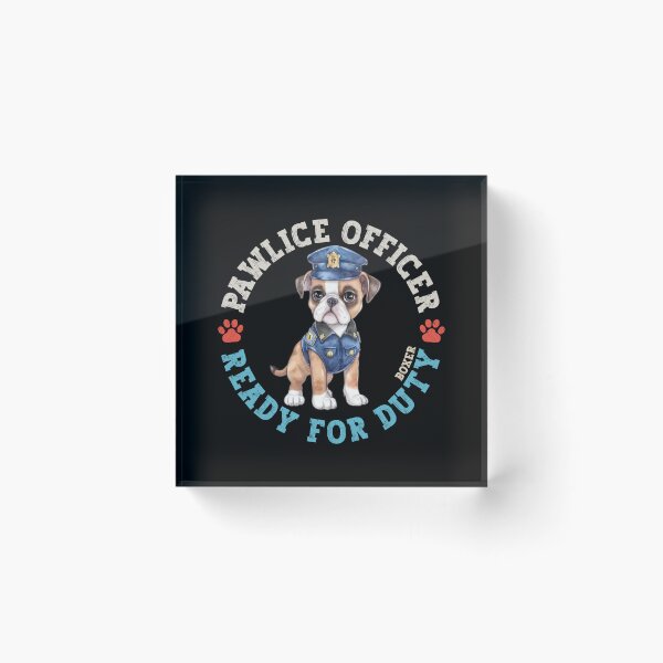 Item preview, Boxer Pawlice Officer German Dog In Police Uniform designed and sold by eclecTEEq.
