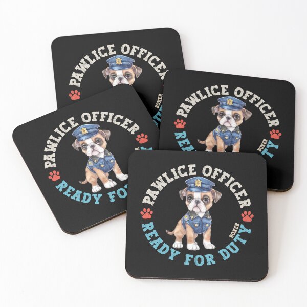 Item preview, Boxer Pawlice Officer German Dog In Police Uniform designed and sold by eclecTEEq.