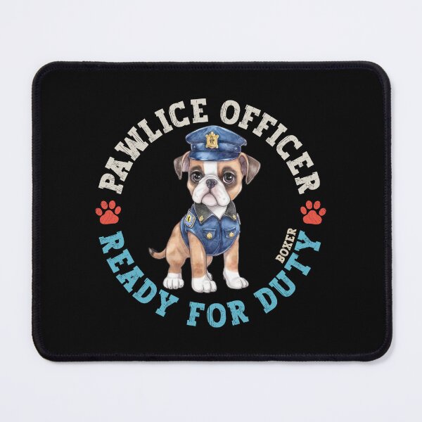 Item preview, Boxer Pawlice Officer German Dog In Police Uniform designed and sold by eclecTEEq.