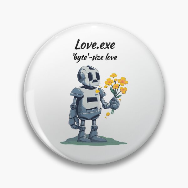 Item preview,  "Love.exe: 'byte'-size love" funny robot love design designed and sold by TR_fairydesigns.