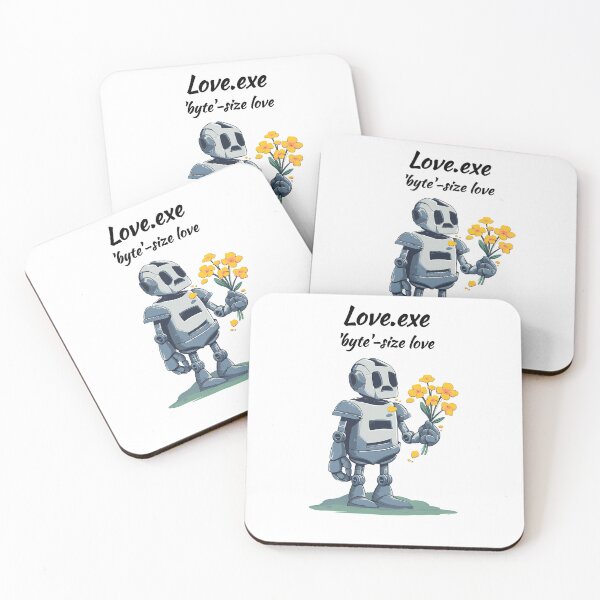 Item preview,  "Love.exe: 'byte'-size love" funny robot love design designed and sold by TR_fairydesigns.
