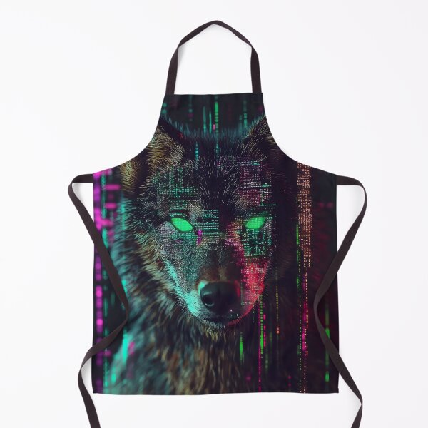 Item preview, Cyber Wolf Art Print – Futuristic Digital Wildlife Illustration designed and sold by Chroma Myst.