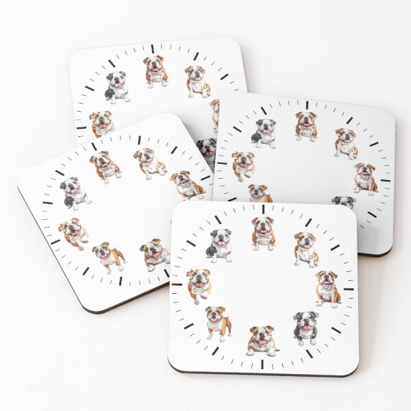 Item preview, English Bulldog Clock - Adorable Bulldog-Themed Timepiece designed and sold by SteadyRolling.