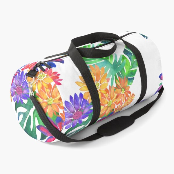 Item preview, A vibrant watercolor pattern of bright tropical flowers like daisies, lilies and jungle foliage designed and sold by Hillary Holt.