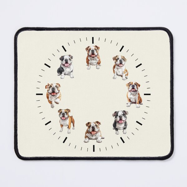 Item preview, English Bulldog Clock - Adorable Bulldog-Themed Timepiece designed and sold by SteadyRolling.