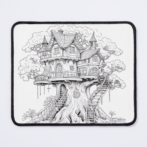 Item preview, TreeHouse #8 Coloring Page Pattern  designed and sold by DavidColoring.