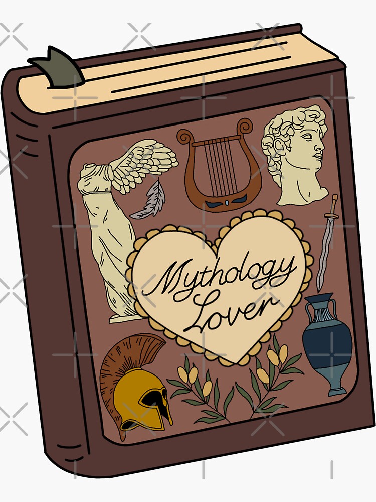 Thumbnail 3 von 3, Sticker, Mythologie-Liebhaberbuch designt und verkauft von fattycattymatty.
