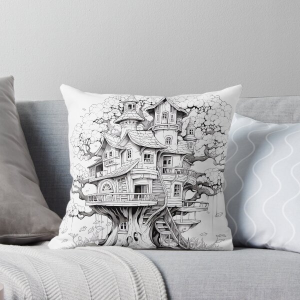Item preview, TreeHouse #10 Coloring Page Pattern  designed and sold by DavidColoring.