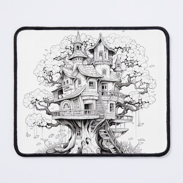 Item preview, TreeHouse #10 Coloring Page Pattern  designed and sold by DavidColoring.