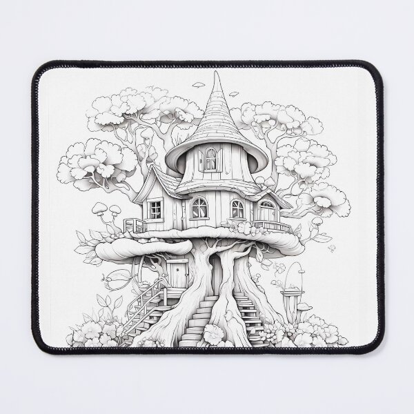 Item preview, TreeHouse #11 Coloring Page Pattern  designed and sold by DavidColoring.