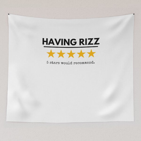 Item preview, Having Rizz 5 stars would recommend funny rizz joke designed and sold by snowry.