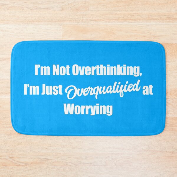 Item preview, Not Overthinking, Just Overqualified sticker in bold font designed and sold by deynaaz.