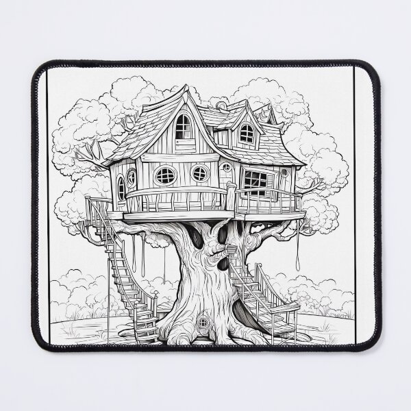 Item preview, TreeHouse #12 Coloring Page Pattern  designed and sold by DavidColoring.