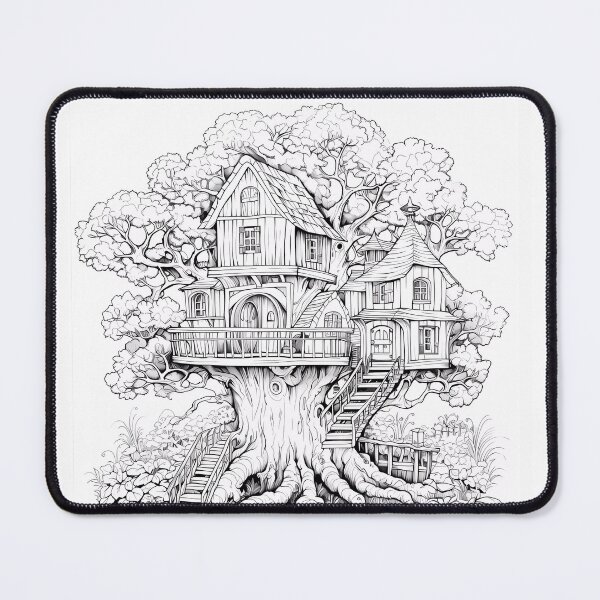 Item preview, TreeHouse #13 Coloring Page Pattern  designed and sold by DavidColoring.