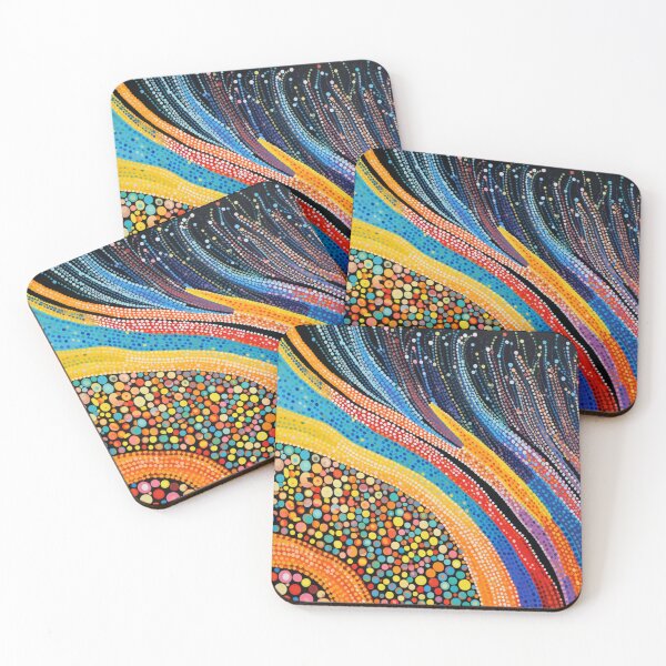 Item preview, Aboriginal Inspired Dot Art - Wavy Colorful Pebbles designed and sold by GrinGalore.