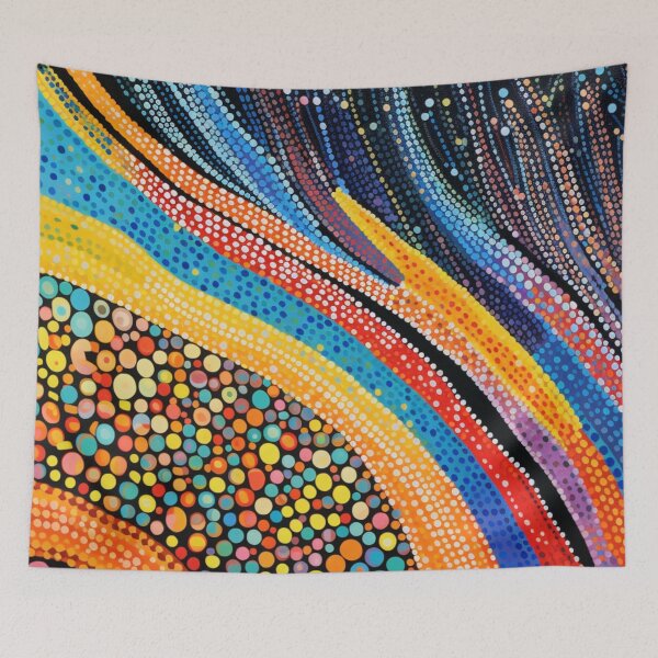 Item preview, Aboriginal Inspired Dot Art - Wavy Colorful Pebbles designed and sold by GrinGalore.