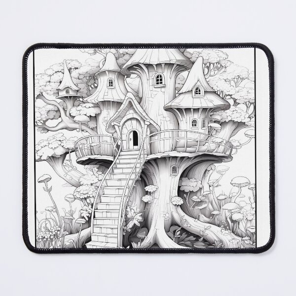 Item preview, TreeHouse #9 Coloring Page Pattern  designed and sold by DavidColoring.