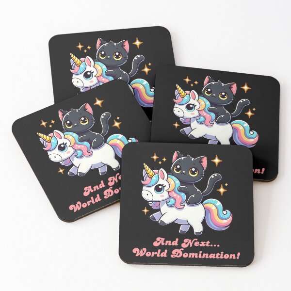 Item preview, Kawaii Black Cat on Unicorn - Funny World Domination Meme designed and sold by Kawaii-n-Spice.