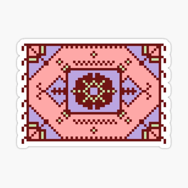 Item preview, Pixel Pastel Turkish Rug Sticker designed and sold by WildCatStudio.