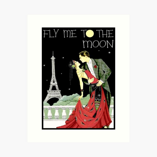 Item preview, FLY ME TO THE MOON; Vintage Dance Print designed and sold by posterbobs.
