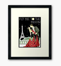 FLIEG MICH ZUM MOND; Vintage-Tanz-Druck Gerahmtes Wandbild