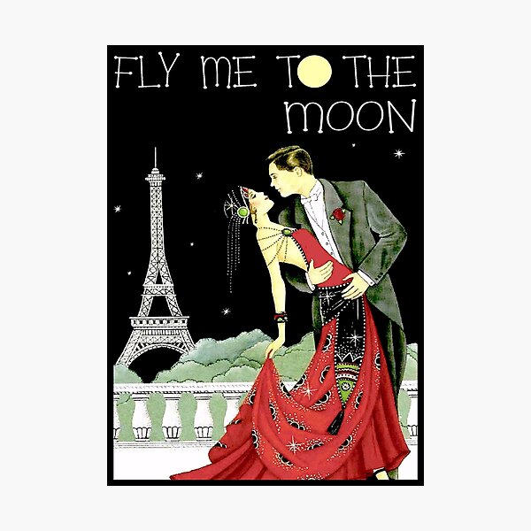 Item preview, FLY ME TO THE MOON; Vintage Dance Print designed and sold by posterbobs.