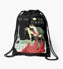 FLIEG MICH ZUM MOND; Vintage-Tanz-Druck Turnbeutel