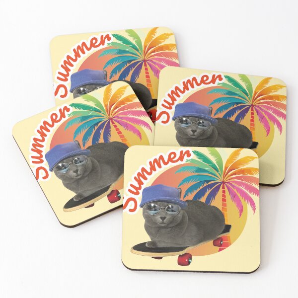 Item preview, Summer Skateboard Cat designed and sold by myDino-myLove.