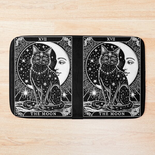 Item preview, Mystical Moon Cat Tarot Card Celestial Line Art Print designed and sold by JerdbordinShop.