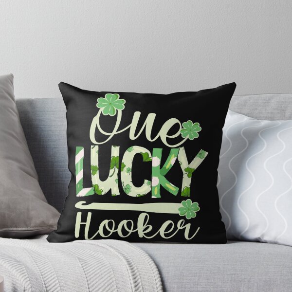 Item preview, One lucky hooker - St. Patrick's Day crochet humor designed and sold by EvergreenWhimsy.