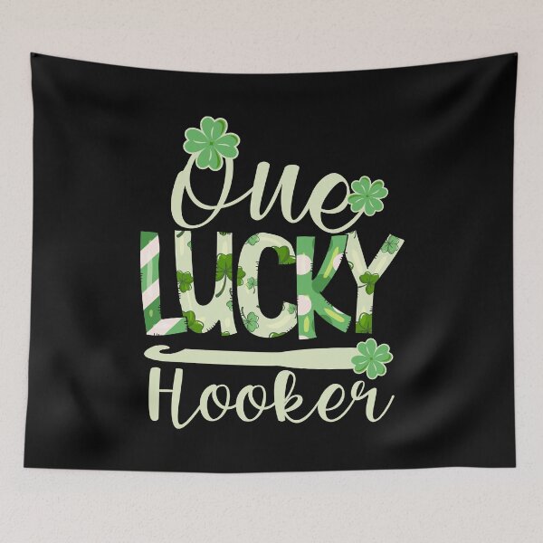 Item preview, One lucky hooker - St. Patrick's Day crochet humor designed and sold by EvergreenWhimsy.