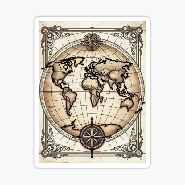 Item preview, Vintage Wanderlust Map designed and sold by VibeTCreations.