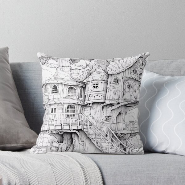 Item preview, TreeHouse #17 Coloring Page Pattern  designed and sold by DavidColoring.