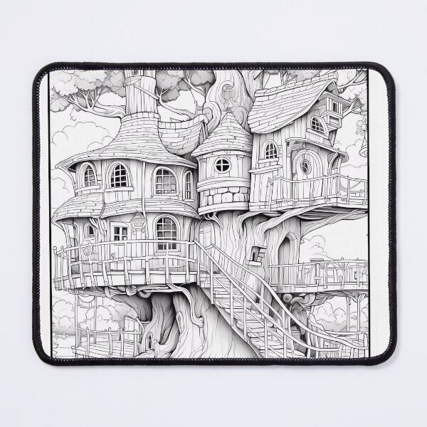 Item preview, TreeHouse #17 Coloring Page Pattern  designed and sold by DavidColoring.