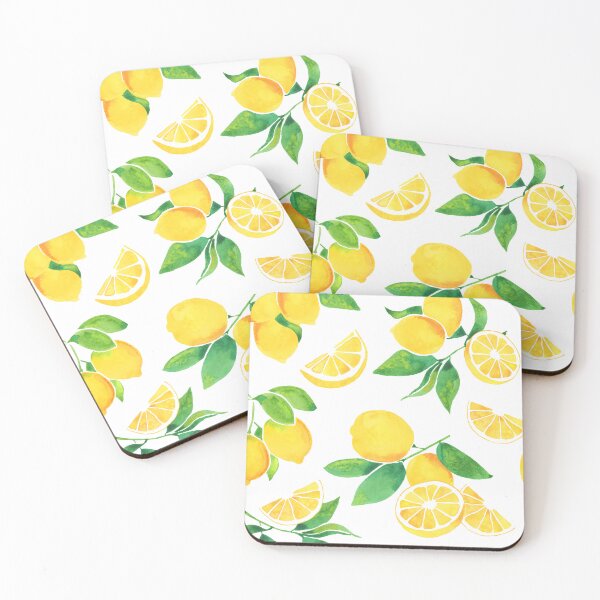Item preview, A watercolor pattern of lemons and leaves designed and sold by Hillary Holt.