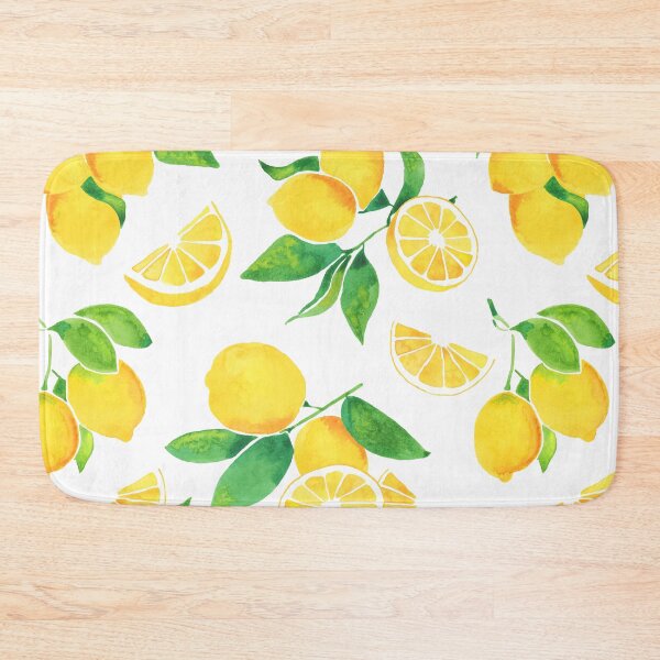 Item preview, A watercolor pattern of lemons and leaves designed and sold by Hillary Holt.
