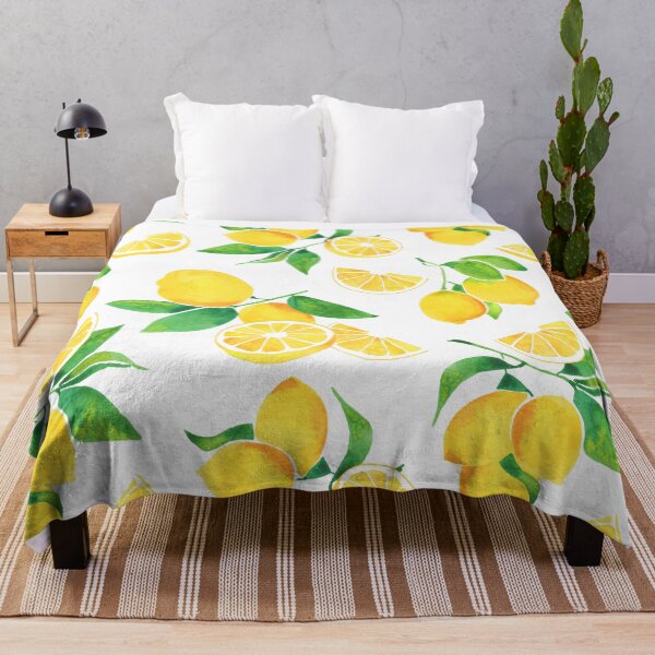 Item preview, A watercolor pattern of lemons and leaves designed and sold by Hillary Holt.