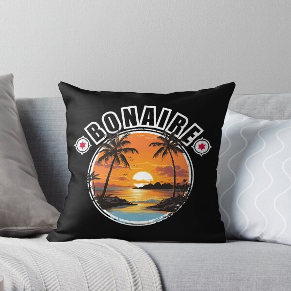 Aperçu de l'œuvre Bonaire - Caraïbes (avec lettrage blanc) créée et vendue par VelvetRoom.